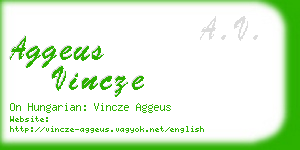 aggeus vincze business card